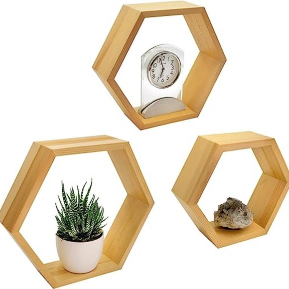 3 Hexagon Shelves- Floating Shelves - Picture 3 of 3